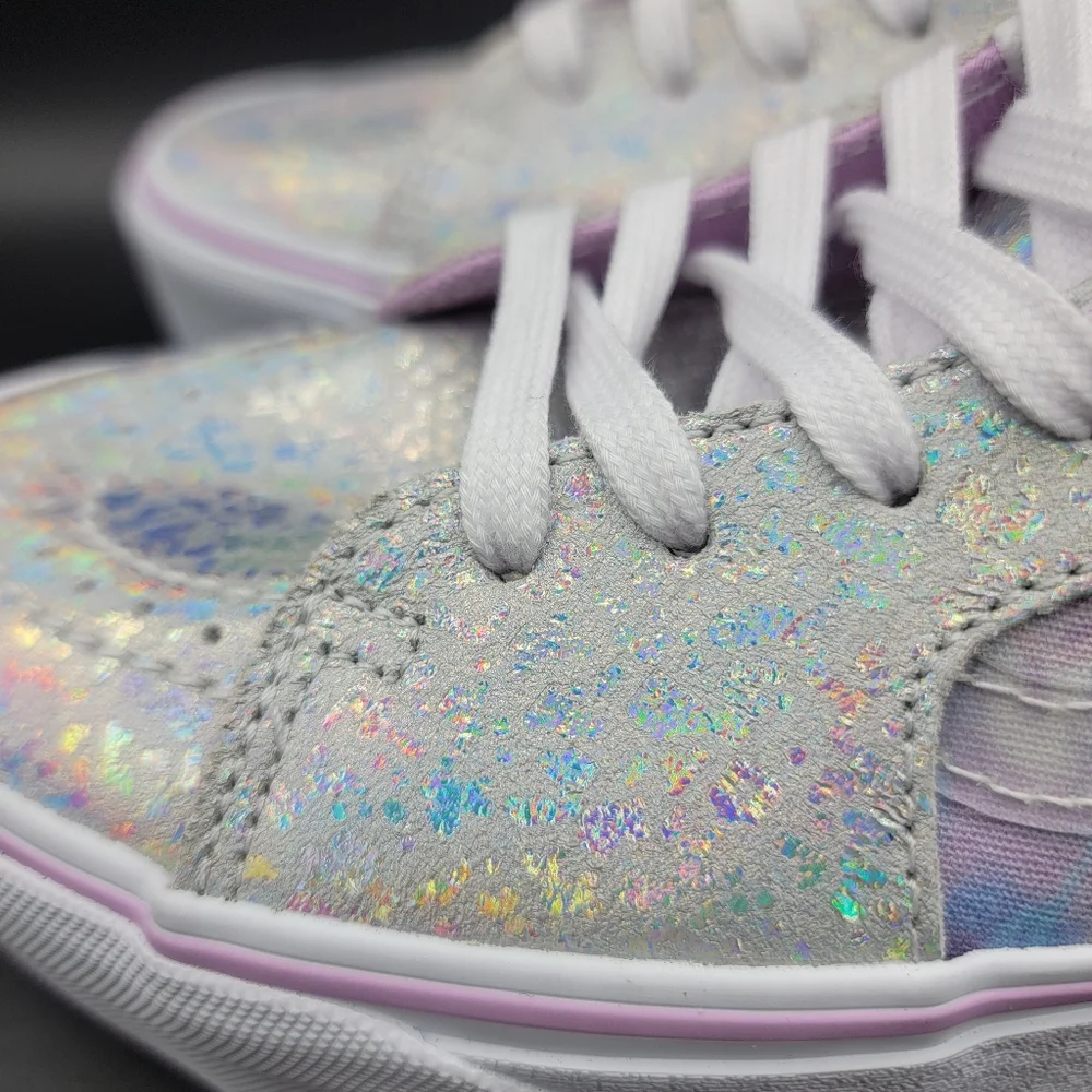 Vans Sk8-Hi Platform Butterfly Silver Purple White Women's Shoes Size 7.5 New